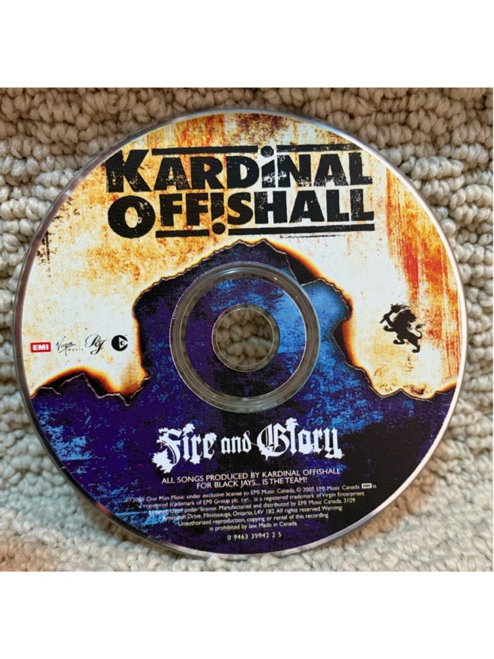 Kardinal Offishall Fire and Glory CD Music Album One Size Black Orange